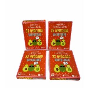 Valentines 128 Avocado Exchange Cards 192 Stickers Holiday Home 4 Boxes